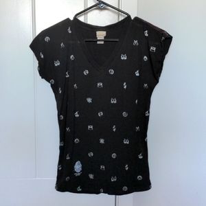 Diesel t-shirt, v neck, black tee